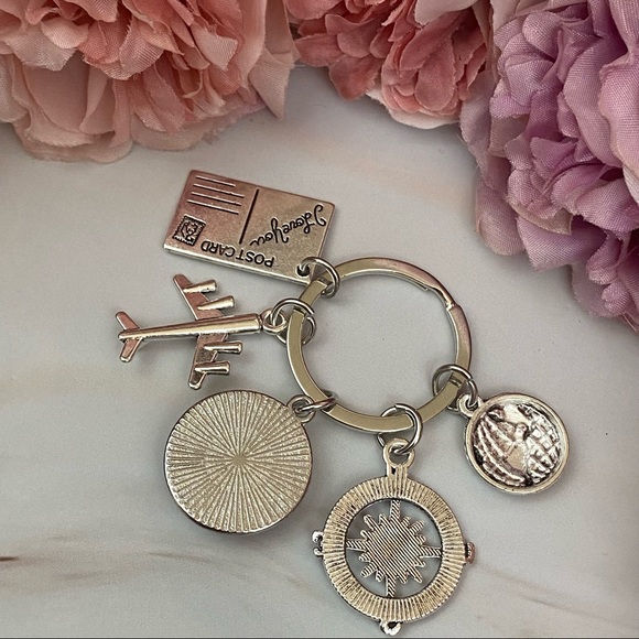 World Map Airplane Compass Keychain - Picture 11 of 13